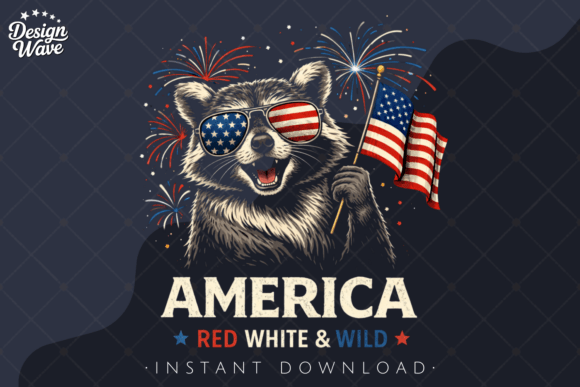 A Patriotic Raccoon Design for Your 4th of July Creations