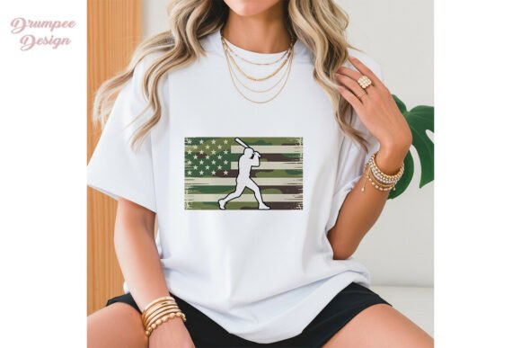 Camo Flag Baseball Player PNG Clipart for Dynamic Design