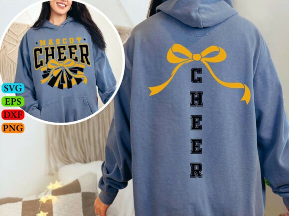 Creating Spirit with Cheerleader Front Back Svg, Cheer Mom Svg