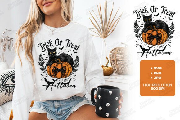 Designing Spooky-Cute: The Trick or Treat Halloween Cat SVG PNG