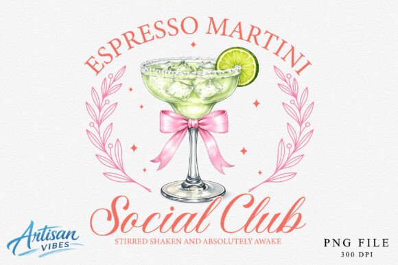 Espresso Martini Social Club PNG: Bold Design for Makers