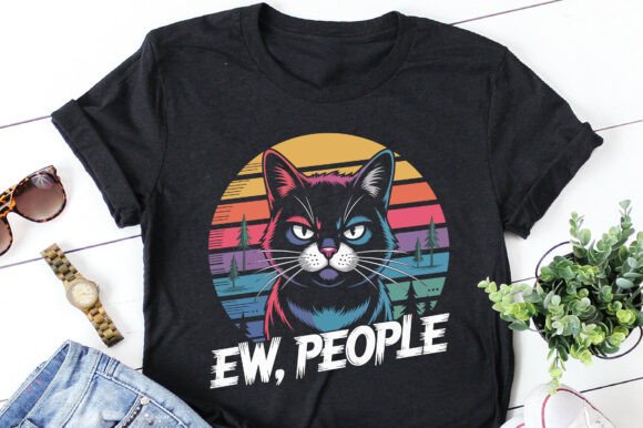 Ew People Black Cat: A Design Asset with Attitude