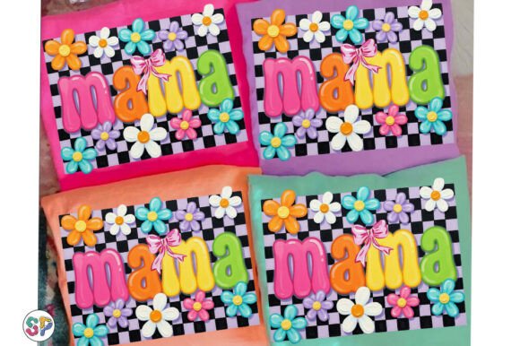 Floral Mama Checkered PNG: A Modern Design Asset