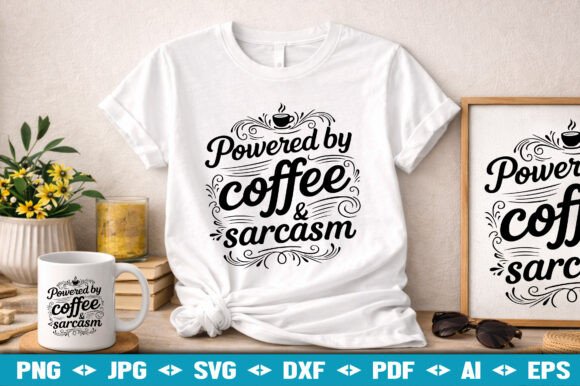Powered by Coffee and Sarcasm SVG: A Typography Design for Bold Branding
