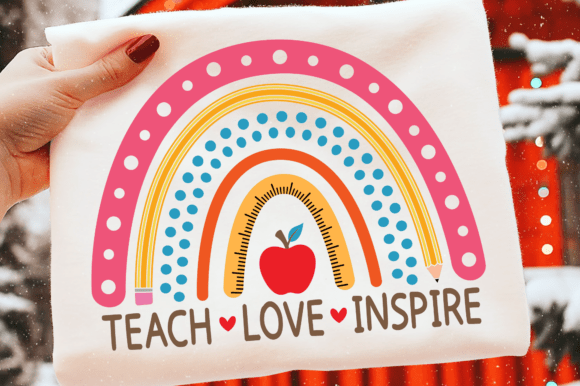 Teach Love Inspire: A Rainbow PNG for Creative Design